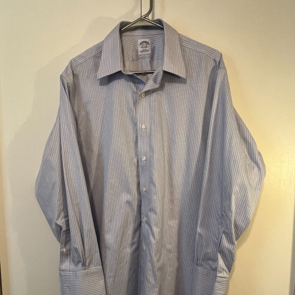 Brooks Brothers Men's Dress Shirt, French Cuffs, Egyptian Cotton, Size 16 1/2-34